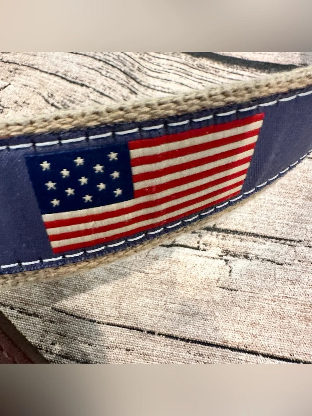 The Belted Cow Men’s Historical American Flags Ribbon Club Belt Size 34